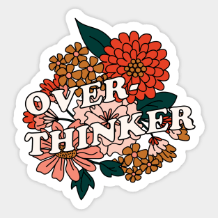 Overthinker Floral Sticker